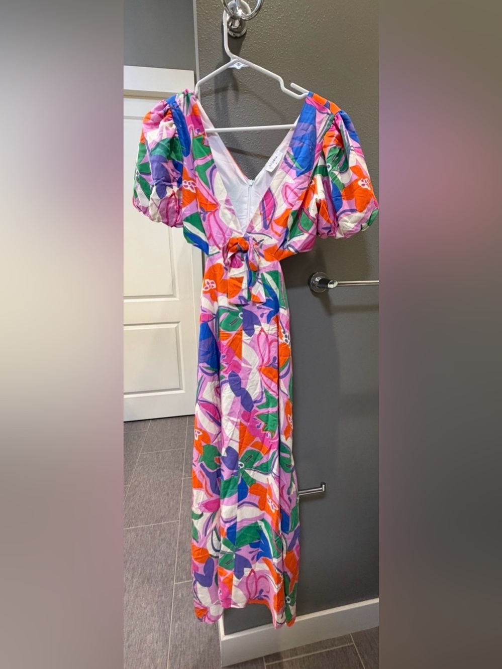 Storia Vibrant Floral Maxi Dress in Pink, Orange, Green, Purple